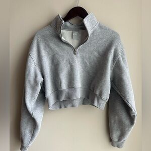 Aritzia Tna Women's Grey Cropped Sweatshirt
